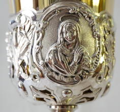 Antique solid silver gilt French Baroque Chalice